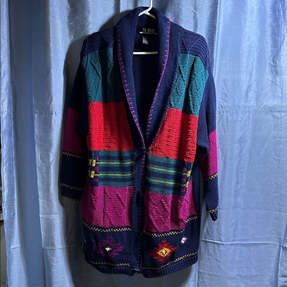 SK wear Colorful Knit Cardigan size large